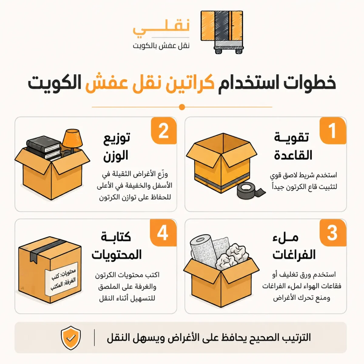 كيف تستخدم كراتين نقل عفش الكويت بطريقة صحيحة؟